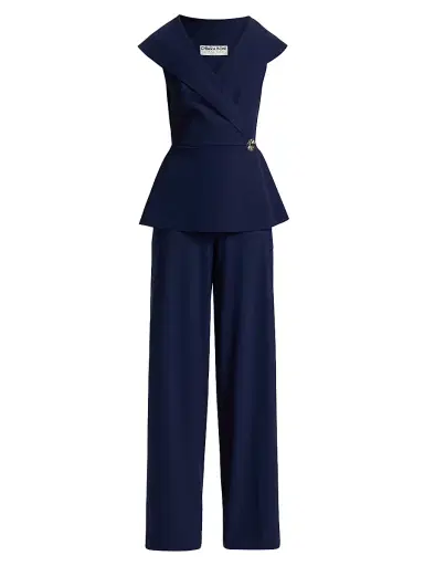 Chiara Boni La Petite Robe Women's Moxel Jersey Portrait Jumpsuit - Blu Notte - Size 8 | Thumbnail 1 Chiara Boni La Petite Robe Women's Moxel Jersey Portrait Jumpsuit - Blu Notte - Size 8 | Thumbnail 1