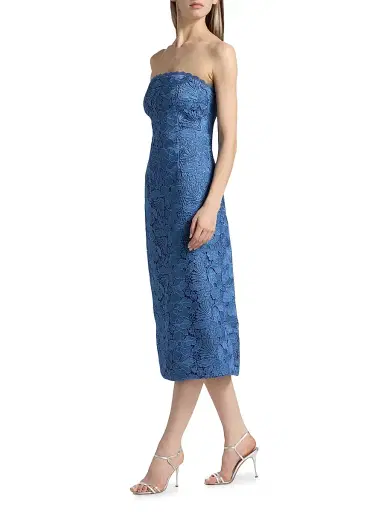 Ramy Brook Women's Tessa Strapless Lace Midi-Dress - Blue Lace | Thumbnail 2 Ramy Brook Women's Tessa Strapless Lace Midi-Dress - Blue Lace | Thumbnail 2