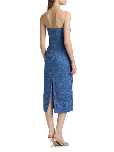 Ramy Brook Women's Tessa Strapless Lace Midi-Dress - Blue Lace | Thumbnail 5 Ramy Brook Women's Tessa Strapless Lace Midi-Dress - Blue Lace | Thumbnail 5