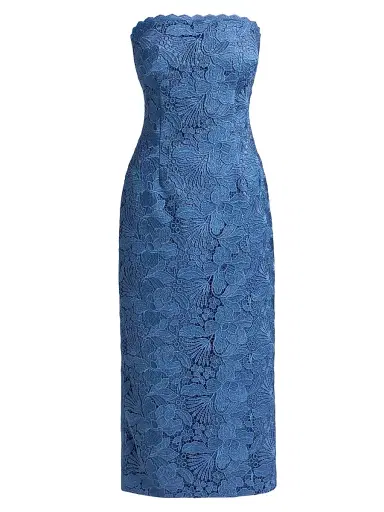 Ramy Brook Women's Tessa Strapless Lace Midi-Dress - Blue Lace | Thumbnail 1 Ramy Brook Women's Tessa Strapless Lace Midi-Dress - Blue Lace | Thumbnail 1