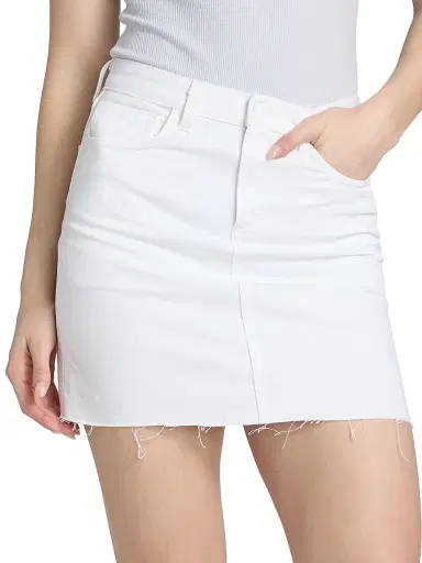 L'AGENCE Women's Jolene Denim Miniskirt - Blanc | Thumbnail 3 L'AGENCE Women's Jolene Denim Miniskirt - Blanc | Thumbnail 3