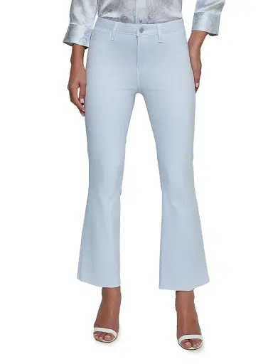 L'AGENCE Women's Kendra High-Rise Crop Flare Jeans - Pale Mist Blue Coated | Thumbnail 1 L'AGENCE Women's Kendra High-Rise Crop Flare Jeans - Pale Mist Blue Coated | Thumbnail 1