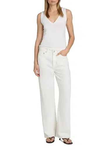 rag & bone Women's Jersey V-Neck Tank - White | Thumbnail 2 rag & bone Women's Jersey V-Neck Tank - White | Thumbnail 2
