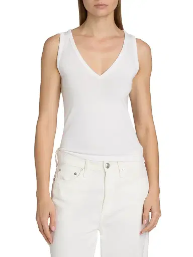 rag & bone Women's Jersey V-Neck Tank - White | Thumbnail 3 rag & bone Women's Jersey V-Neck Tank - White | Thumbnail 3