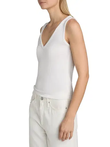 rag & bone Women's Jersey V-Neck Tank - White | Thumbnail 4 rag & bone Women's Jersey V-Neck Tank - White | Thumbnail 4