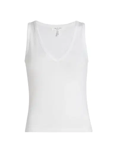 rag & bone Women's Jersey V-Neck Tank - White | Thumbnail 1 rag & bone Women's Jersey V-Neck Tank - White | Thumbnail 1