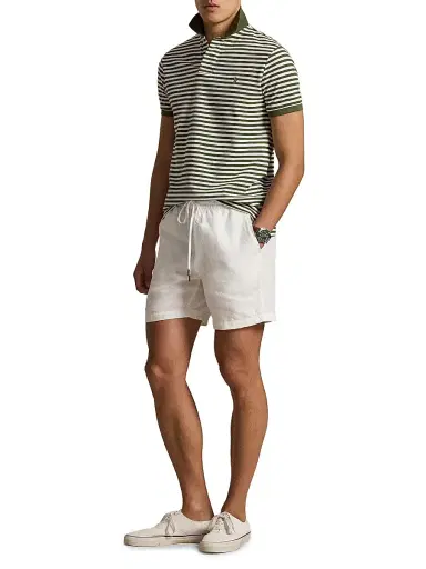 Polo Ralph Lauren Men's Striped Logo Mesh Cotton Polo Shirt | Thumbnail 2 Polo Ralph Lauren Men's Striped Logo Mesh Cotton Polo Shirt | Thumbnail 2