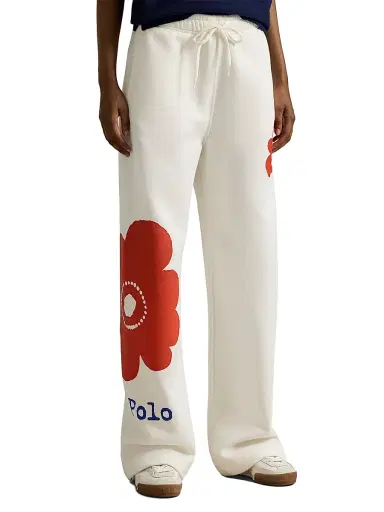Polo Ralph Lauren Women's Floral Cotton-Blend Wide-Leg Sweatpants | Thumbnail 3 Polo Ralph Lauren Women's Floral Cotton-Blend Wide-Leg Sweatpants | Thumbnail 3