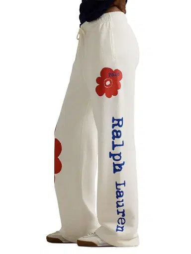 Polo Ralph Lauren Women's Floral Cotton-Blend Wide-Leg Sweatpants | Thumbnail 4 Polo Ralph Lauren Women's Floral Cotton-Blend Wide-Leg Sweatpants | Thumbnail 4