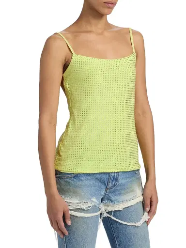 AREA Women's Embellished Mesh Scoopneck Cami Top | Thumbnail 4 AREA Women's Embellished Mesh Scoopneck Cami Top | Thumbnail 4