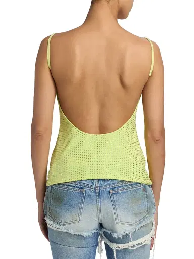 AREA Women's Embellished Mesh Scoopneck Cami Top | Thumbnail 5 AREA Women's Embellished Mesh Scoopneck Cami Top | Thumbnail 5