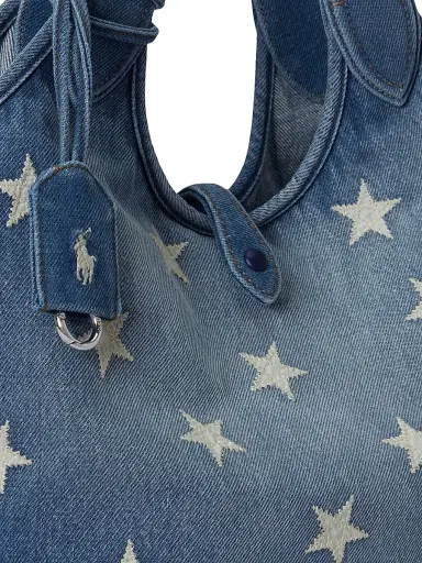 Polo Ralph Lauren Women's Star-Print Denim Tote Bag | Thumbnail 5 Polo Ralph Lauren Women's Star-Print Denim Tote Bag | Thumbnail 5