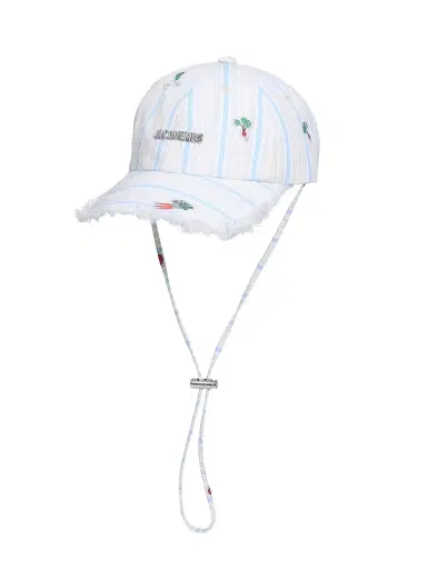 Jacquemus Men's Artichoke Striped Drawcord Baseball Cap - Jacquard Classic Stripes | Thumbnail 1 Jacquemus Men's Artichoke Striped Drawcord Baseball Cap - Jacquard Classic Stripes | Thumbnail 1