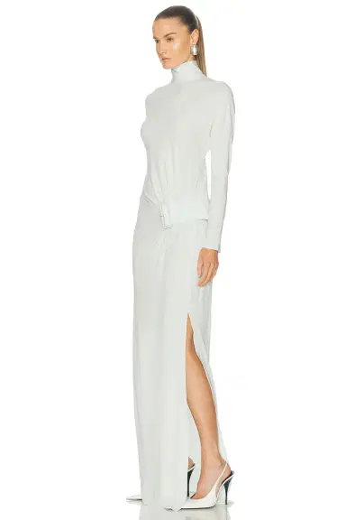 Courreges Twisted Crepe Jersey Long Dress | Thumbnail 3 Courreges Twisted Crepe Jersey Long Dress | Thumbnail 3