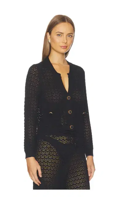 L'AGENCE Orla Pointelle Knit Cardigan | Thumbnail 2 L'AGENCE Orla Pointelle Knit Cardigan | Thumbnail 2