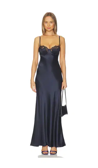 L'AGENCE Shayla Lace Bias Cut Maxi Dress | Thumbnail 1 L'AGENCE Shayla Lace Bias Cut Maxi Dress | Thumbnail 1