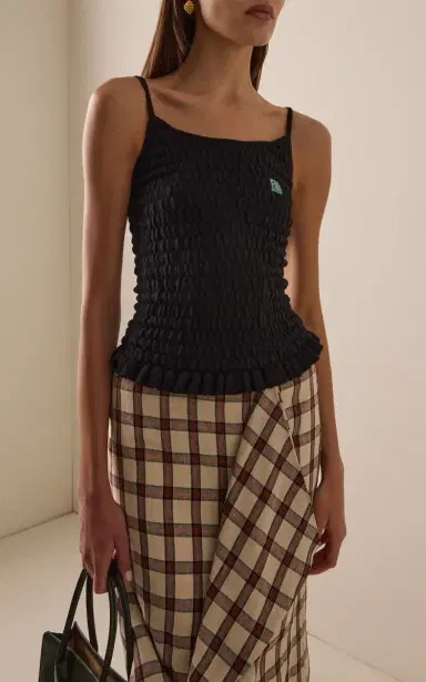 Conner Ives Exclusive Shirred Knit Cotton-Cashmere Cami Top | Thumbnail 2 Conner Ives Exclusive Shirred Knit Cotton-Cashmere Cami Top | Thumbnail 2