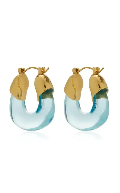 Lizzie Fortunato Mini Organic Hoops In Aqua | Thumbnail 3 Lizzie Fortunato Mini Organic Hoops In Aqua | Thumbnail 3