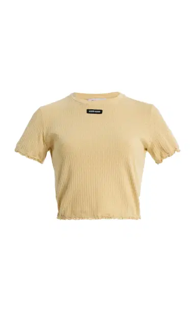 Miu Miu Pointelle-Knit Cotton Baby Tee | Thumbnail 6 Miu Miu Pointelle-Knit Cotton Baby Tee | Thumbnail 6