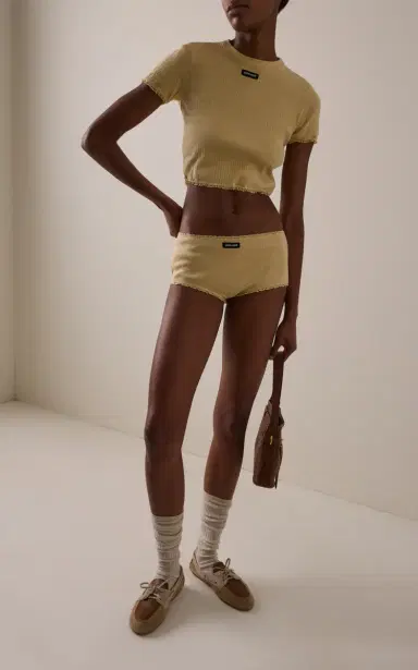 Miu Miu Pointelle-Knit Cotton Briefs | Thumbnail 2 Miu Miu Pointelle-Knit Cotton Briefs | Thumbnail 2