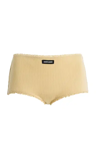 Miu Miu Pointelle-Knit Cotton Briefs | Thumbnail 6 Miu Miu Pointelle-Knit Cotton Briefs | Thumbnail 6