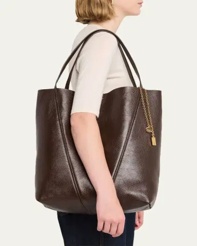 Chloé Spin Grained Leather Tote Bag | Thumbnail 2 Chloé Spin Grained Leather Tote Bag | Thumbnail 2