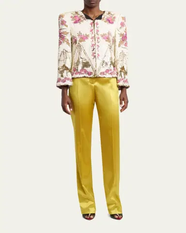 Valentino Garavani Straight-Leg Stretch Silk Pants | Thumbnail 2 Valentino Garavani Straight-Leg Stretch Silk Pants | Thumbnail 2