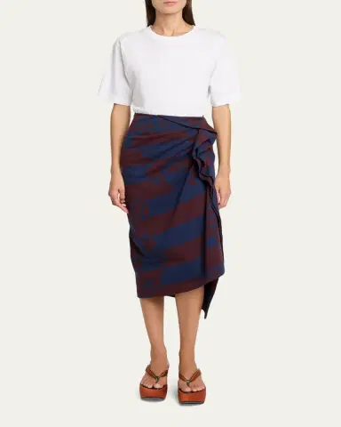 Dries Van Noten Hunam Abstract-Print Jersey Ruffle Midi Skirt | Thumbnail 2 Dries Van Noten Hunam Abstract-Print Jersey Ruffle Midi Skirt | Thumbnail 2