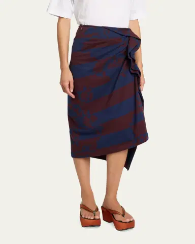 Dries Van Noten Hunam Abstract-Print Jersey Ruffle Midi Skirt | Thumbnail 4 Dries Van Noten Hunam Abstract-Print Jersey Ruffle Midi Skirt | Thumbnail 4