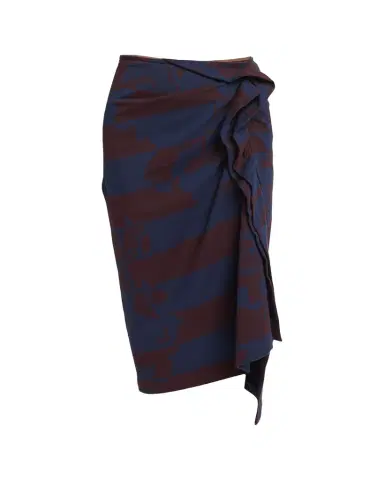 Dries Van Noten Hunam Abstract-Print Jersey Ruffle Midi Skirt | Thumbnail 1 Dries Van Noten Hunam Abstract-Print Jersey Ruffle Midi Skirt | Thumbnail 1