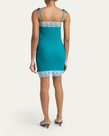 Chloé Lace-Trim Sleeveless Rib Knit Mini Dress | Thumbnail 3 Chloé Lace-Trim Sleeveless Rib Knit Mini Dress | Thumbnail 3