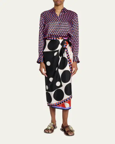 Dries Van Noten Chowy Dotted Silk Button-Front Shirt | Thumbnail 2 Dries Van Noten Chowy Dotted Silk Button-Front Shirt | Thumbnail 2