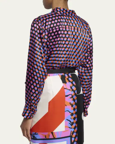Dries Van Noten Chowy Dotted Silk Button-Front Shirt | Thumbnail 3 Dries Van Noten Chowy Dotted Silk Button-Front Shirt | Thumbnail 3