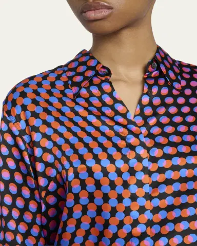 Dries Van Noten Chowy Dotted Silk Button-Front Shirt | Thumbnail 5 Dries Van Noten Chowy Dotted Silk Button-Front Shirt | Thumbnail 5