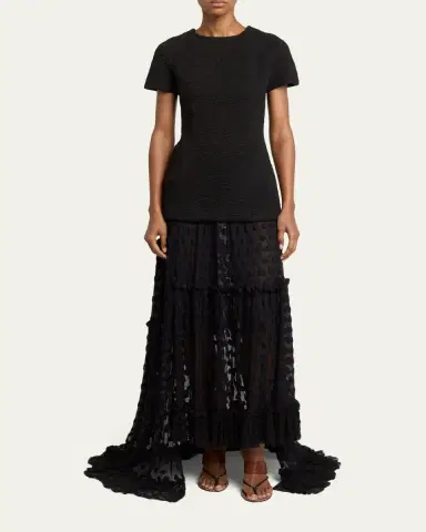 Dries Van Noten Hunelly Textured Short-Sleeve Top | Thumbnail 2 Dries Van Noten Hunelly Textured Short-Sleeve Top | Thumbnail 2