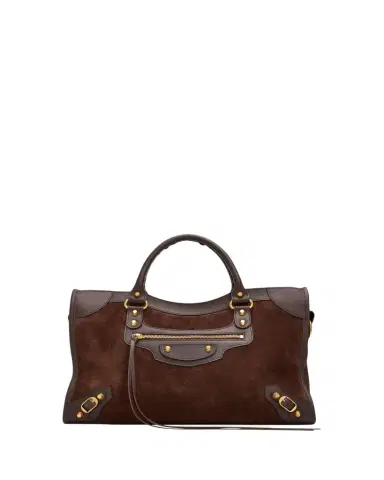 Balenciaga Le City Suede & Leather Top-Handle Bag | Thumbnail 1 Balenciaga Le City Suede & Leather Top-Handle Bag | Thumbnail 1
