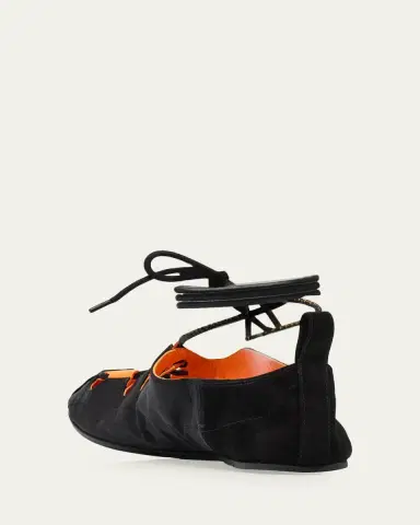Alaïa Nylon Lace-Up Ballerina Flats | Thumbnail 2 Alaïa Nylon Lace-Up Ballerina Flats | Thumbnail 2