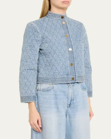 Zimmermann Indra Quilted Denim Jacket | Thumbnail 4 Zimmermann Indra Quilted Denim Jacket | Thumbnail 4