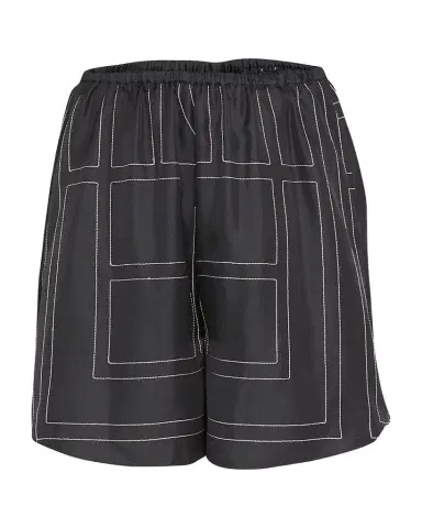 Toteme Monogram Silk Twill PJ Shorts | Thumbnail 1 Toteme Monogram Silk Twill PJ Shorts | Thumbnail 1