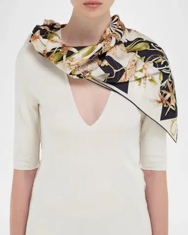 Ferragamo Floral Gaia Silk Square Scarf | Thumbnail 2 Ferragamo Floral Gaia Silk Square Scarf | Thumbnail 2