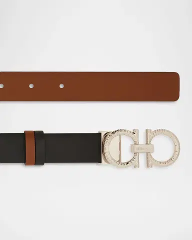 Ferragamo Donna Reversible Leather Double Gancini Belt | Thumbnail 3 Ferragamo Donna Reversible Leather Double Gancini Belt | Thumbnail 3