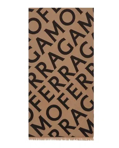Ferragamo Logo Cashmere-Blend Scarf | Thumbnail 1 Ferragamo Logo Cashmere-Blend Scarf | Thumbnail 1