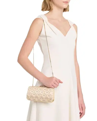 Valentino Garavani Carry Secrets Rhinestone & Pearly Stud Satin Clutch Bag | Thumbnail 1 Valentino Garavani Carry Secrets Rhinestone & Pearly Stud Satin Clutch Bag | Thumbnail 1