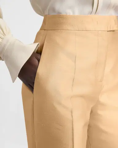 Valentino Garavani Shantung Silk Straight-Leg Pants | Thumbnail 4 Valentino Garavani Shantung Silk Straight-Leg Pants | Thumbnail 4