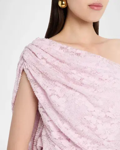 Self-Portrait Rhinestone Lace Asymmetric Drape Top | Thumbnail 5 Self-Portrait Rhinestone Lace Asymmetric Drape Top | Thumbnail 5