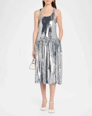Simone Rocha Sequined Drop-Waist Fit-And-Flare Midi Dress | Thumbnail 2 Simone Rocha Sequined Drop-Waist Fit-And-Flare Midi Dress | Thumbnail 2