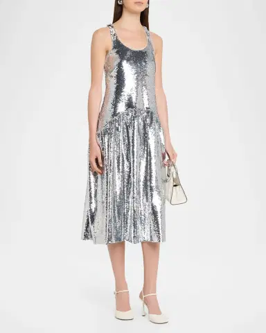Simone Rocha Sequined Drop-Waist Fit-And-Flare Midi Dress | Thumbnail 4 Simone Rocha Sequined Drop-Waist Fit-And-Flare Midi Dress | Thumbnail 4