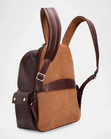Brunello Cucinelli Men's Grained Leather Backpack | Thumbnail 3 Brunello Cucinelli Men's Grained Leather Backpack | Thumbnail 3