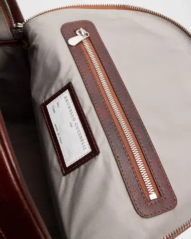 Brunello Cucinelli Men's Grained Leather Backpack | Thumbnail 4 Brunello Cucinelli Men's Grained Leather Backpack | Thumbnail 4