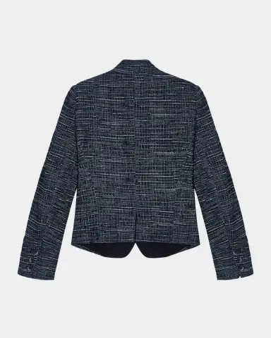 Emporio Armani Slim Denim-Effect Tweed Blazer | Thumbnail 3 Emporio Armani Slim Denim-Effect Tweed Blazer | Thumbnail 3